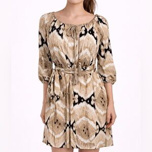 Vince Camuto Belted Dress | Tan Black | Women’s Size 0 (NWT $130)